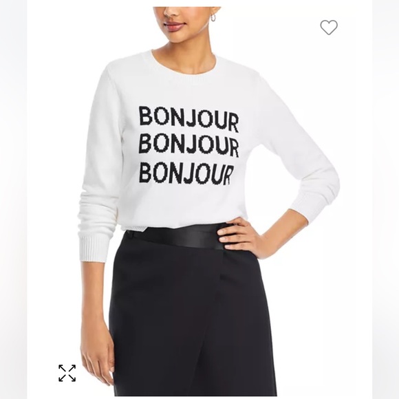 New Karl Lagerfeld Paris Women's Light Weight Bonjour Sweater - Picture 4 of 15